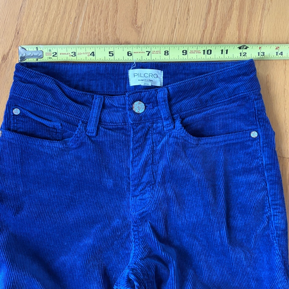 Pilcro Anthropologie royal blue corduroy pants size 26 - Picture 10 of 13